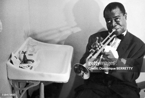 Trumpet player Louis Armstrong.