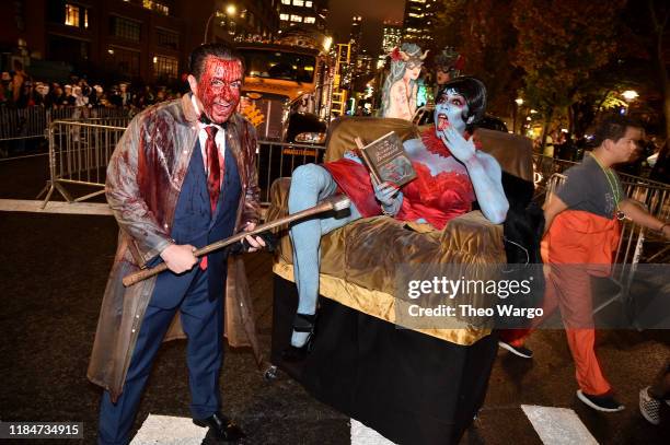 Paradegoers take part in the 46th Annual Village Halloween Parade on October 31, 2019 in New York City.