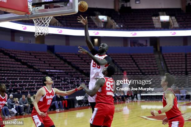 Tacko Fall of the Maine Red Claws shoots against the Memphis Hustle during an NBA G-League game on November 25, 2019 at Landers Center in Southaven,...