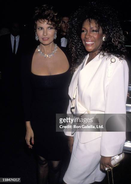 Actress Raquel Welch and singer Mary Wilson attend the Tiffany & Co. Hosts a Cocktail Party to Celebrate the Upcoming "Night of 100 Stars III" Gala...