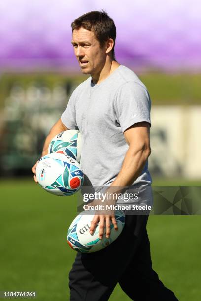 Ex England player Jonny Wilkinson during the England Captain's Run at Fuchu Asahi Football Park on November 01, 2019 in Tokyo, Japan.