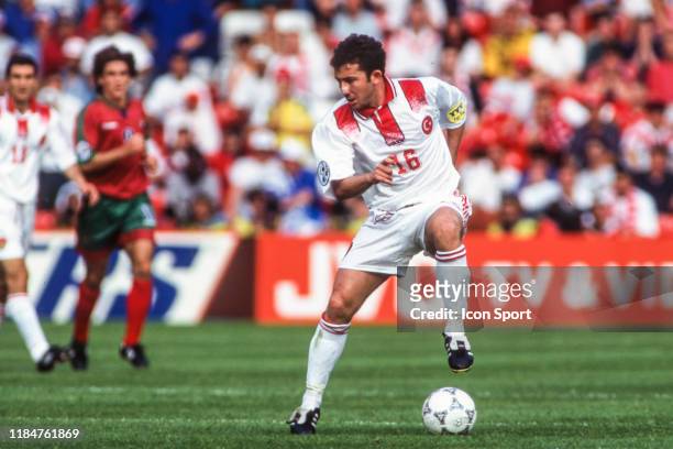 Sergen Yalcin of Turkey during the European Championship match between Portugal and Turkey at City Ground, Nottingham, England on 14 June 1996