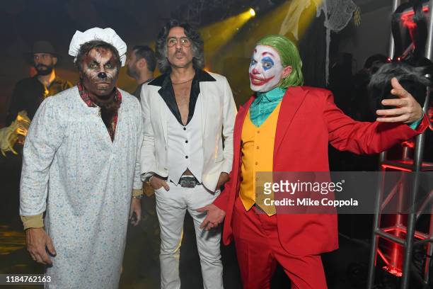 Kevin Mazur, Dimitrios Kambouris, and Jamie McCarthy attend Heidi Klum's 20th Annual Halloween Party presented by Amazon Prime Video and SVEDKA Vodka...