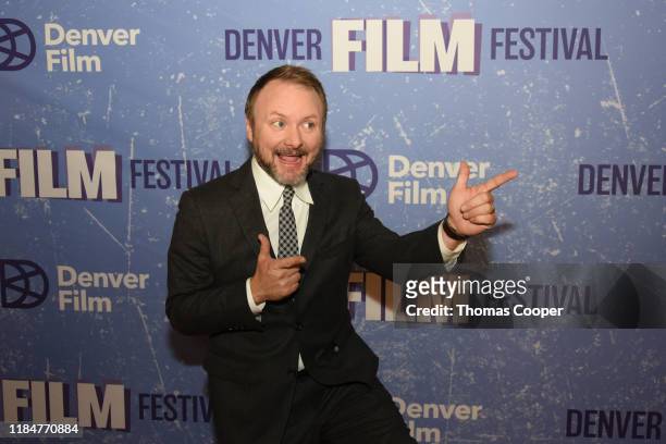 Rian Johnson, director of KNIVES OUT and recipient of the 2019 John Cassavetes Award, on the red carpet during the 42nd Annual Denver Film Festival...