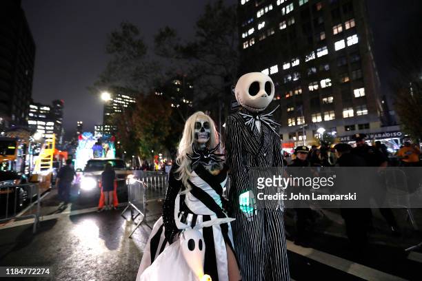 Revelers participate in the 2019 New York City Halloween Parade on October 31, 2019 in New York City.