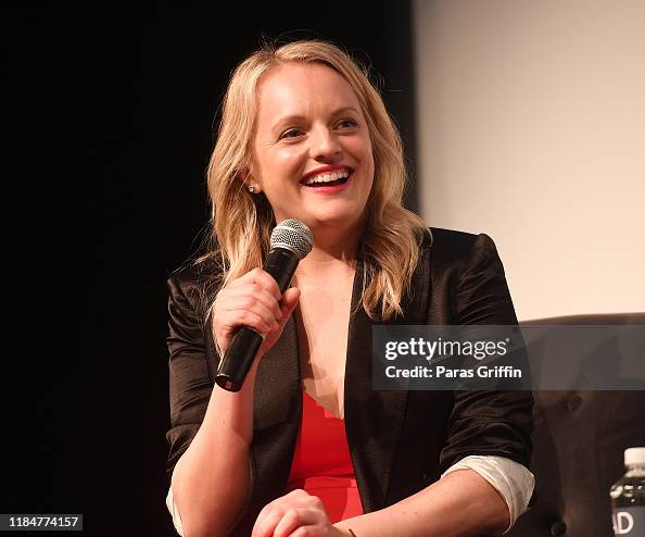 Actress Elisabeth Moss speaks onstage during the "Her Smell"... News