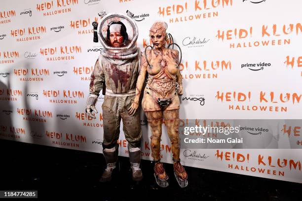 Tom Kaulitz and Heidi Klum attend Heidi Klum's 20th Annual Halloween Party presented by Amazon Prime Video and SVEDKA Vodka at Cathédrale New York on...