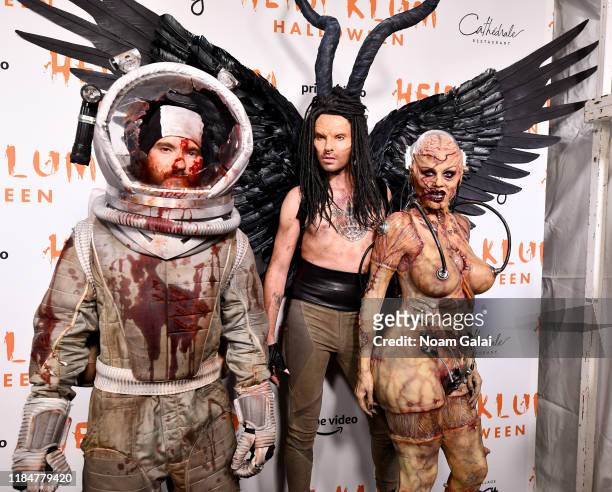 Tom Kaulitz, Bill Kaulitz and Heidi Klum attend Heidi Klum's 20th Annual Halloween Party presented by Amazon Prime Video and SVEDKA Vodka at...