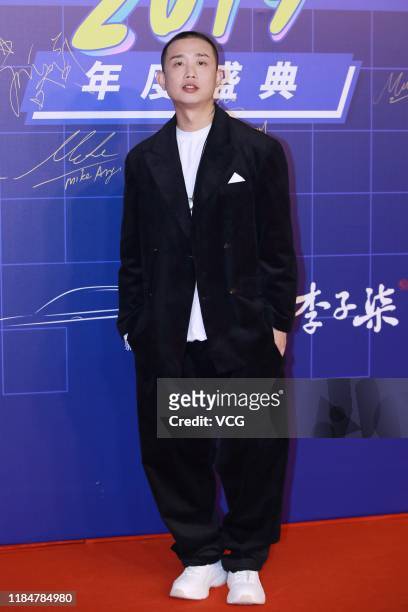 Rap Singer GAI Zhou Yan arrives at red carpet of Fresh Asia Music Awards 2019 on October 31, 2019 in Beijing, China.