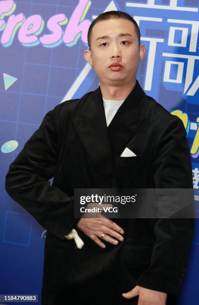 Rap Singer GAI Zhou Yan poses at backstage of Fresh Asia Music Awards 2019 on October 31, 2019 in Beijing, China.