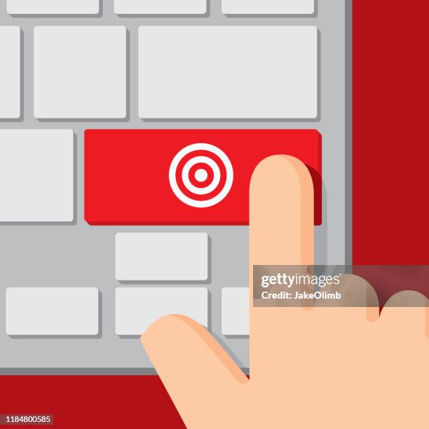 keyboard button target play button - key points stock illustrations