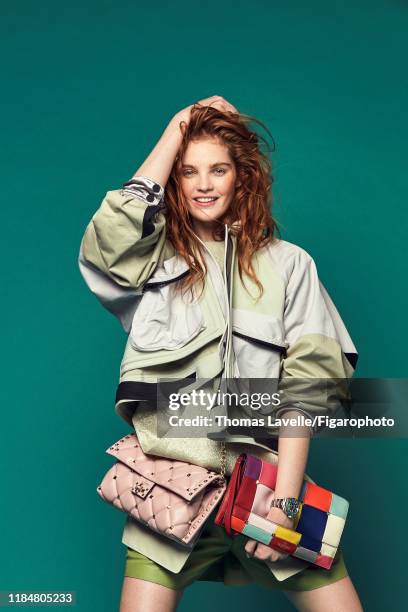 Model Alexina Graham is photographed for Madame Figaro on January 30, 2018 in Paris, France. Jacket and shorts , bag , watch . CREDIT MUST READ:...