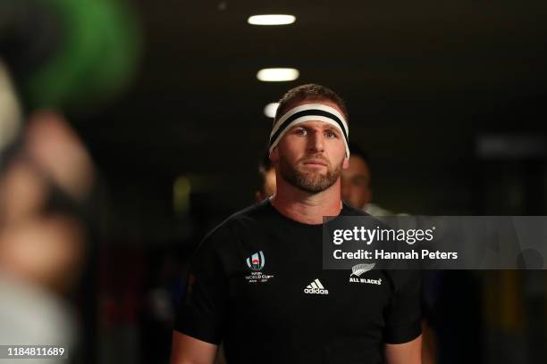 Kieran Read of New Zealand walks in the tunnel prior to the Rugby World Cup 2019 Bronze Final match between New Zealand and Wales at Tokyo Stadium on...