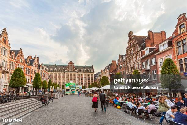 belgium, leuven - the oude markt - leuven stock pictures, royalty-free photos & images