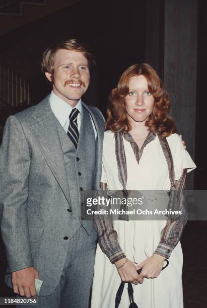 American actor and director Ron Howard with his wife Cheryl, circa 1980.