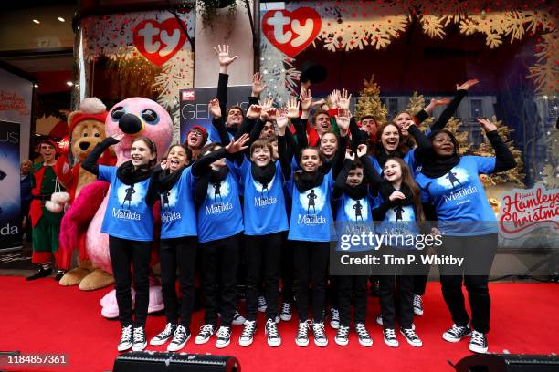 Cast from the West End’s show Matilda unveiled this year's Christmas window display at Hamleys Regents Street on November 1st in London, England.