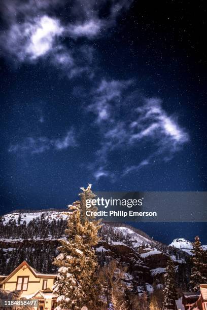 starry night in telluride - telluride fireworks stock pictures, royalty-free photos & images