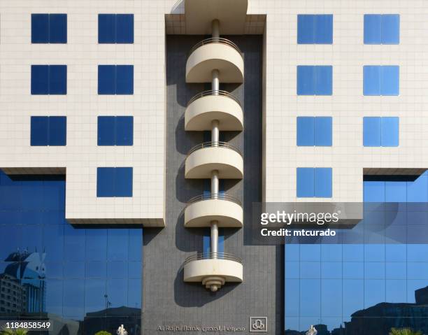 al rajhi bank hq - the world's largest islamic bank by capital - al akaria office complex, riyadh, saudi arabia - al rajhi bank stock pictures, royalty-free photos & images