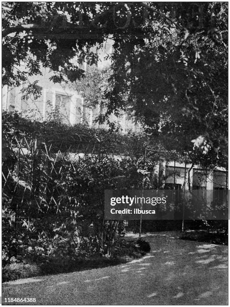 antique photo: alfred dreyfus residence in carpentras, valabregue house - alfred dreyfus stock illustrations