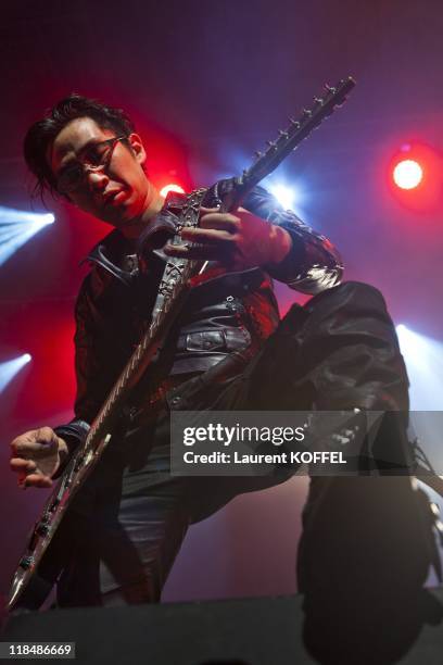 Akira Yamaoka & Manu showcase during the Japan Expo Festival on July 3, 2011 in Villepinte, France.