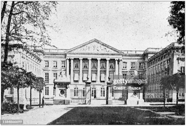 antique photo: house of representatives, brussels - brussels stock illustrations