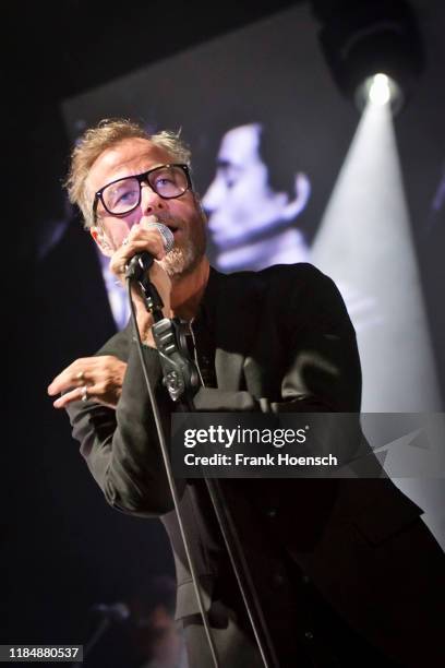 Singer Matt Berninger of the American band The National performs live on stage during a concert at the Columbiahalle on November 26, 2019 in Berlin,...