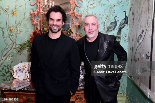 Murilo Lomas and Sig Bergamin attend the book signing cocktail party celebrating Brazilian designer, Sig Bergamin, hosted by De Gournay and...