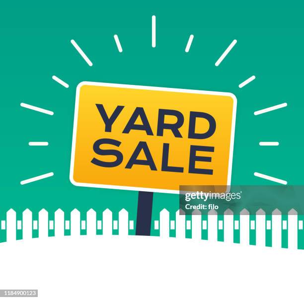 yard sale sign - yard sale stock illustrations