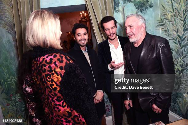 Sig Bergamin with guests at the book signing cocktail party celebrating Brazilian designer, Sig Bergamin, hosted by De Gournay and Assouline, on...