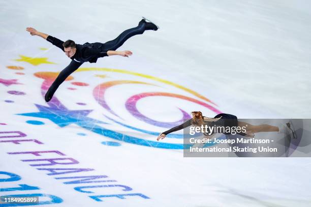 Anastasia Mishina and Aleksandr Galliamov of Russiacompete in the Pairs Short Program during day 1 of the ISU Grand Prix of Figure Skating...