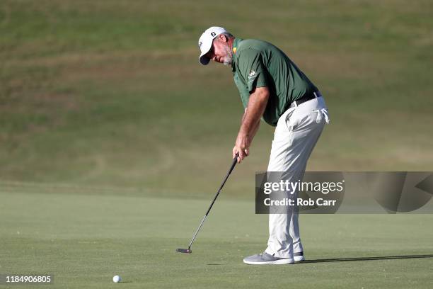 Boo Weekley of the United States putts on the eighth green during the second round of the Bermuda Championship at Port Royal Golf Course on November...