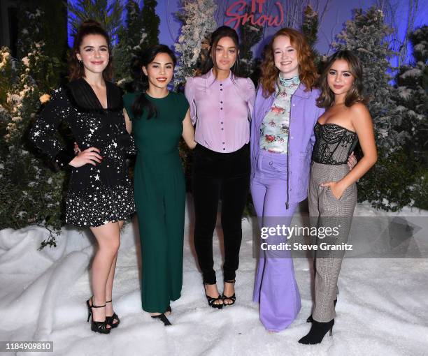 Kiernan Shipka, Anna Akana, Odeya Rush, Liv Hewson and Isabela Moner arrives at the Photocall For Netflix's "Let It Snow" at the Beverly Wilshire...