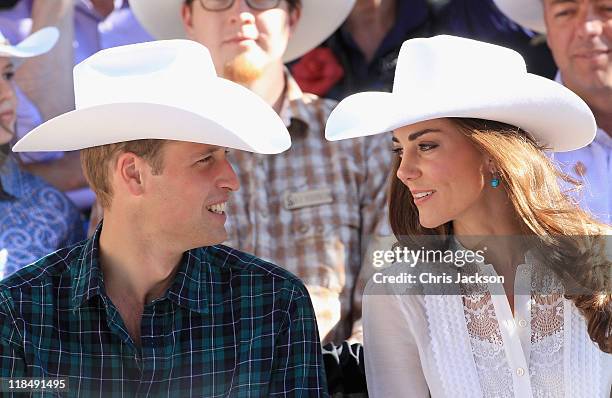 Catherine, Duchess of Cambridge and Prince William, Duke of Cambridge attend the Calgary Stampede on July 8, 2011 in Calgary, Canada. The newly...