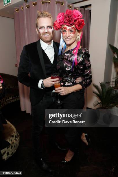 James Midgley and Jenni Falconer attend Casamigos Tequila ‘Day of the Dead’ VIP party at The Mandrake Hotel on November 01, 2019 in London, England.