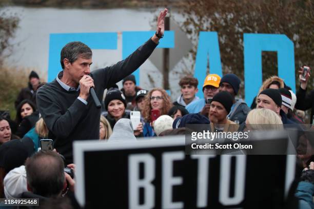Democratic presidential candidate, former Rep. Beto O'Rourke addresses his supporters after announcing he was dropping out of the presidential race...