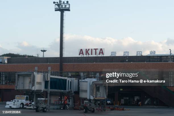 akita airpot in japan - akita prefecture stock pictures, royalty-free photos & images