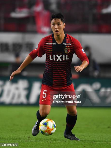 Jung Seung Hyun of Kashima Antlers in action during the J.League J1 match between Kashima Antlers and Urawa Red Diamonds at Kashima Soccer Stadium on...