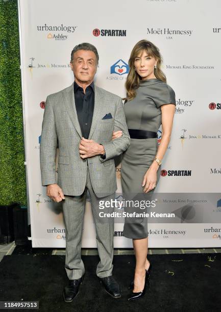 Sylvester Stallone and Jennifer Flavin attend A Sense Of Home's First Ever Annual Gala - The Backyard Bowl at a Private Residence on November 01,...