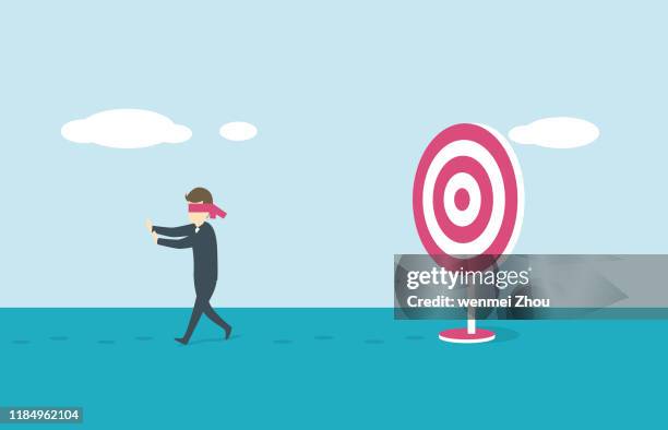 stockillustraties, clipart, cartoons en iconen met blinddoek - off target