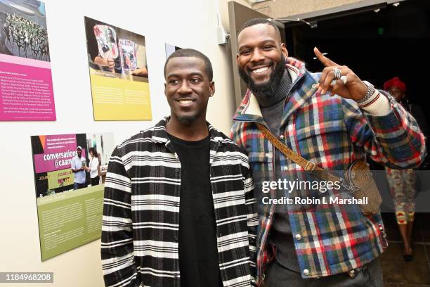 Actor Kofi Siriboe and brother Kwesi Boateng attend The Diaspora Dialogues Live - LA at California African American Museum on November 01, 2019 in...