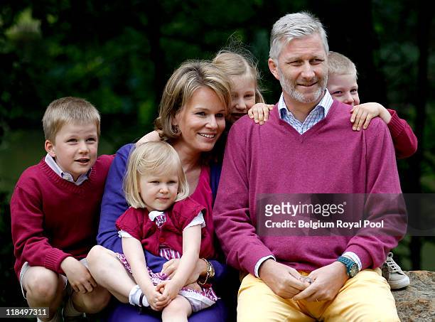 Prince Emmanuel of Belgium, Princess Eleonore of Belgium, Princess Mathilde of Belgium, Princess Elisabeth of Belgium, Prince Philippe of Belgium and...