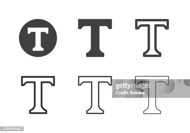 capital letter t icons - multi series - lettre t stock illustrations