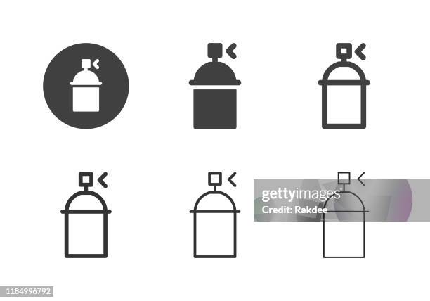 ilustrações, clipart, desenhos animados e ícones de ícones da lata do pulverizador - série multi - estúdio de desenho gráfico