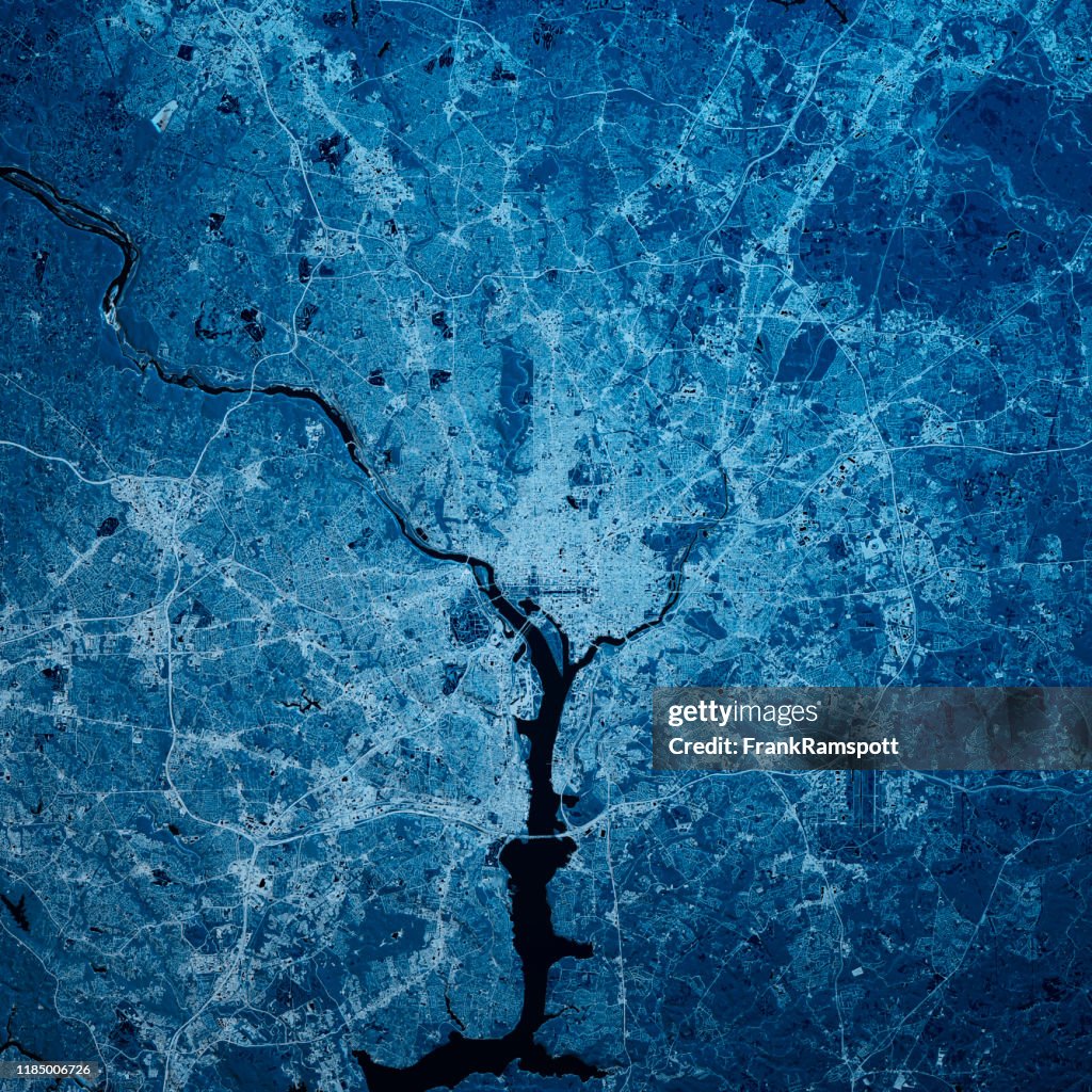 Washington DC 3D Render Blue Top View Mar 2019