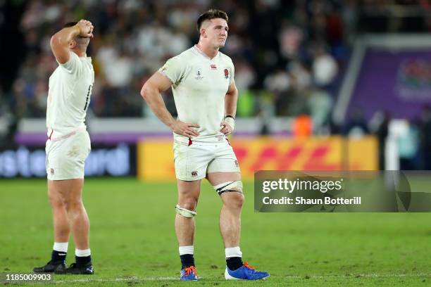 Tom Curry of England looks on dejected after defeat in the Rugby World Cup 2019 Final between England and South Africa at International Stadium...