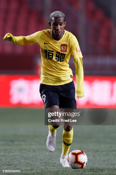 Anderson Talisca of Guangzhou Evergrande in action during the 2019 China Super League between Heber China Fortune and Guangzhou Evergrande at...