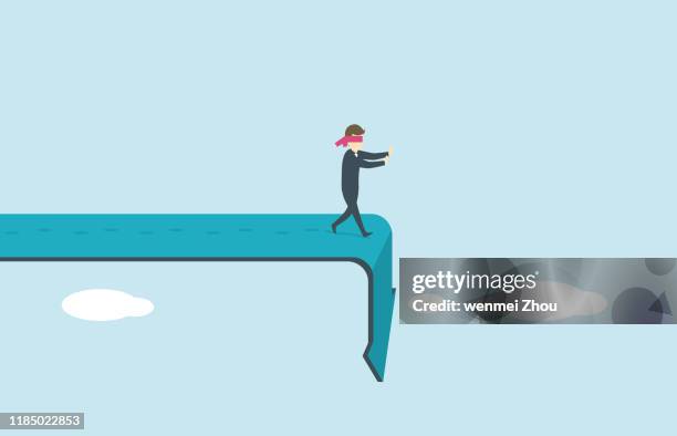 bad luck - blindfold man stock illustrations