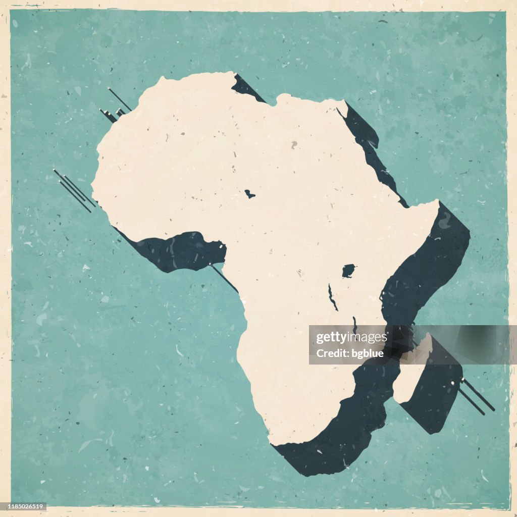 Africa map in retro vintage style - Old textured paper