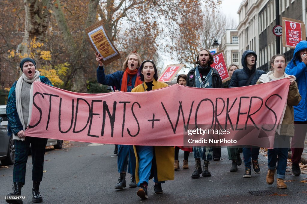 Rally In Support Of University Staff Strike In London