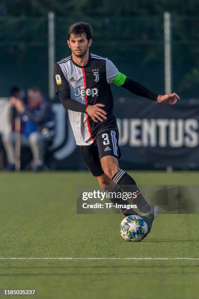 Matteo Anzolin of Juventus U19 controls the ball during the UEFA Youth League match between Juventus U19 and Atletico Madrid U19 on November 26, 2019...